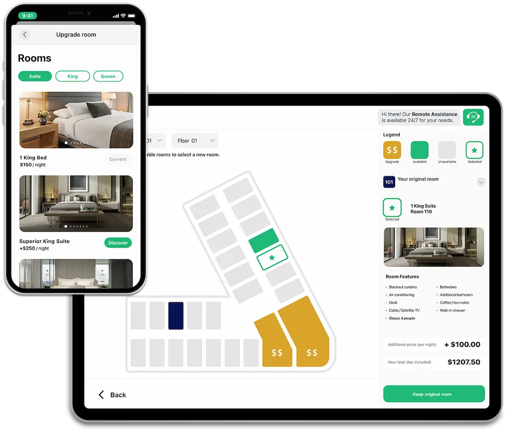 Room selection and upgrades drive additional revenue and higher conversion rates