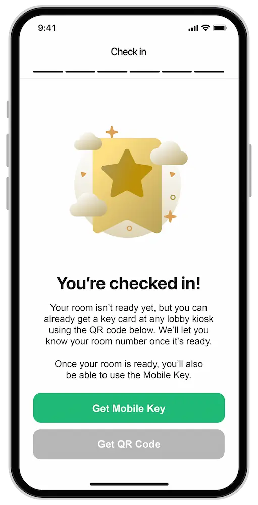 Room Ready Notifications let guests check in at any time